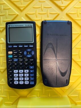 Texas Instruments TI-83 Plus Graphing Calculator - Black with Yellow Background